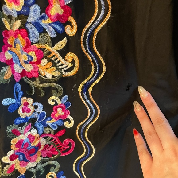 Soft Surroundings Phillips Black Maxi Embroidered Shirtdress Size 2X - Picture 5 of 7